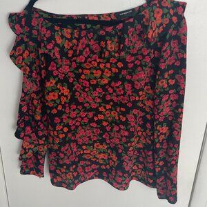 Floral One Shoulder Blouse by The Kooples Size SM